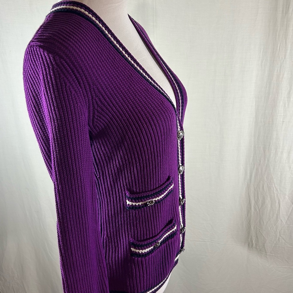 Talbots V-NECK CARDIGAN - TEXTURE
STRIPE - Picture 12 of 16